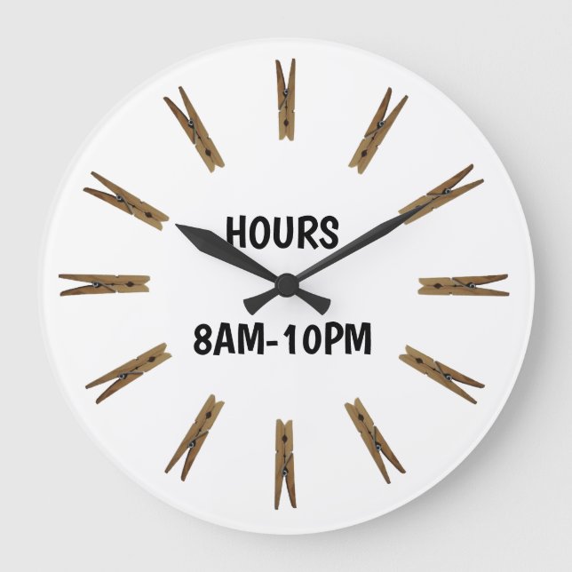 Laundry Room Hours Sign Large Clock (Front)