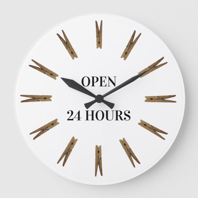 Laundry Room Hours Sign Large Clock (Front)