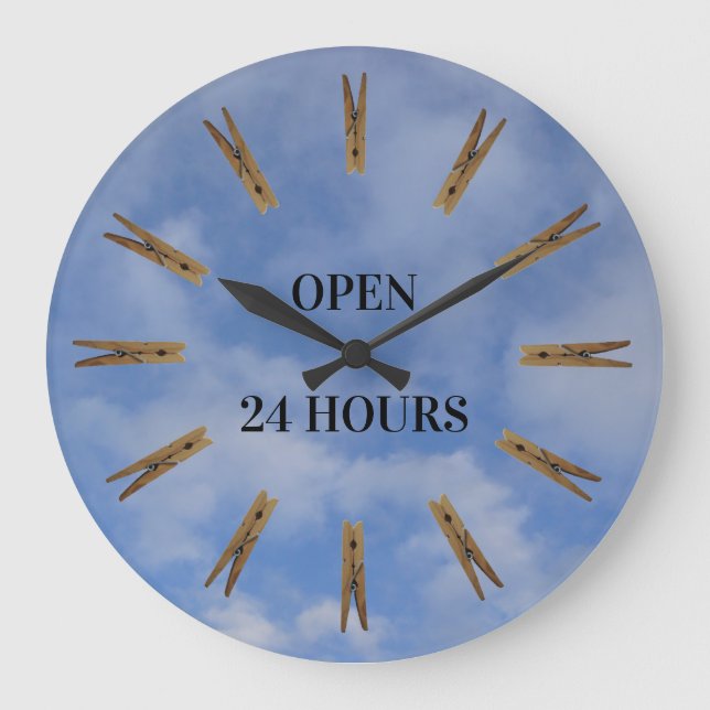 Laundry Room Hours Sign Large Clock (Front)