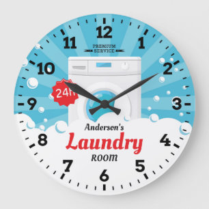 Laundry Room Personalizable Wall Clock