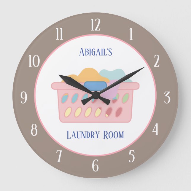 Laundry Room Personalized Large Clock (Front)