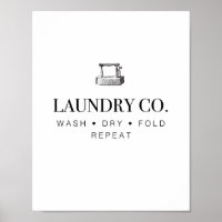 Laundry Room Wash Fold Repeat Home Decor Art Print