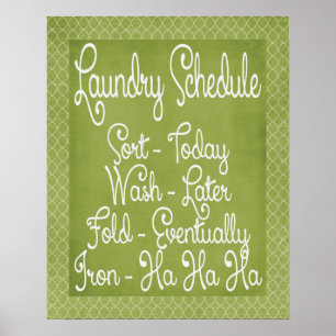 Laundry Schedule Poster