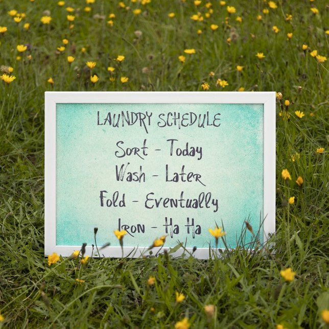 Laundry Schedule Print (Funny laundry schedule poster print wall art)