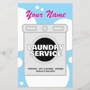 Laundry service dry cleaner laundromat business flyer