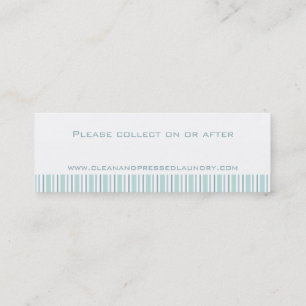 Laundry service mint collection date card