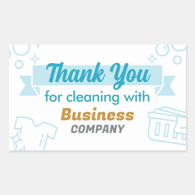 Laundry Services Laundromat Dry Cleaners Thank You Sticker (Front)