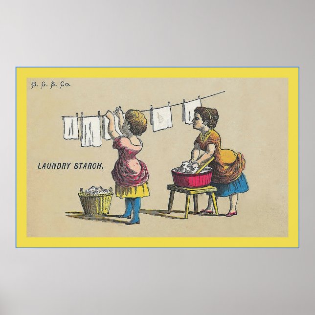 Laundry Starch ~ Circa 1880 ~ Vintage Advertising Poster (Front)