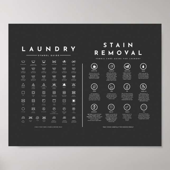 Laundry Symbols Print, Value Poster Paper (Matte) (Front)