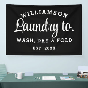 Laundry Wash – Minimalist Black & White Printable Banner