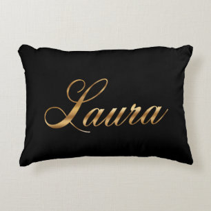 Laura gold Design Lettering Kissen Accent Pillow