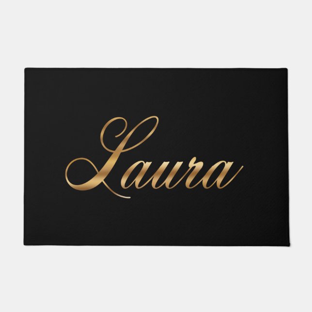 Laura gold Design Lettering Türmatt Doormat (Front)