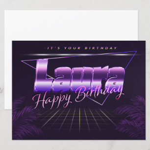 Laura Name First Name pura retro card Birthday