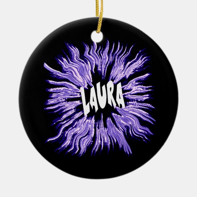 Laura Name Star Ceramic Ornament (Front)