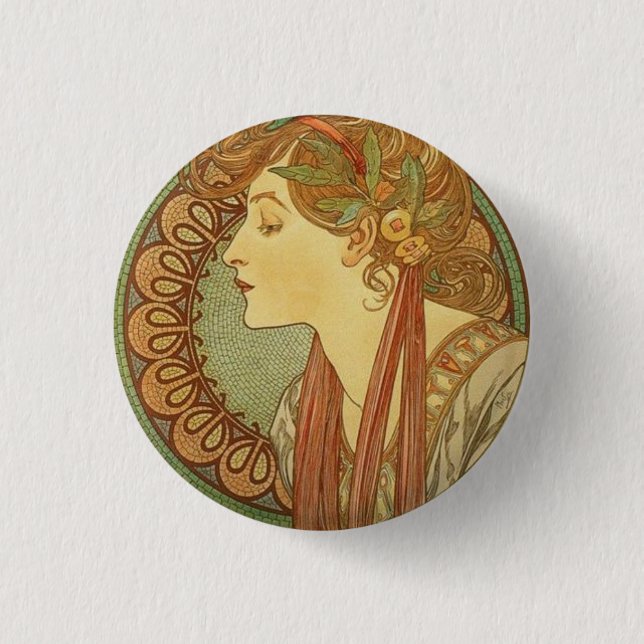 Laurel 1 Inch Round Button (Front)