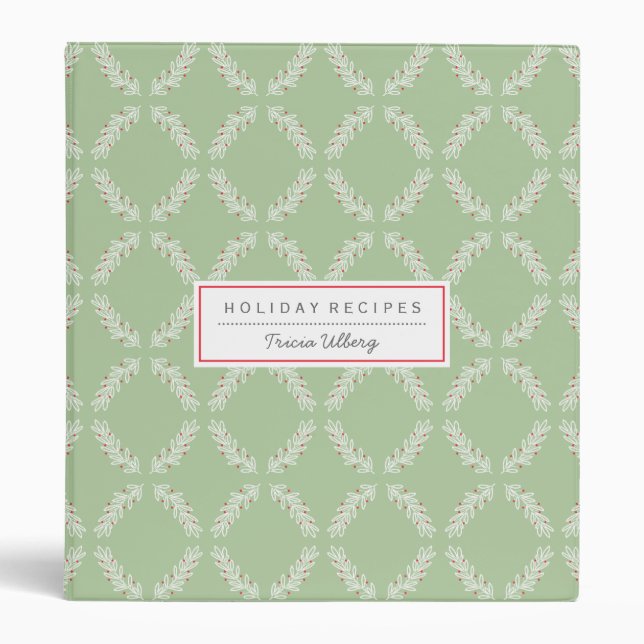 Laurel Branch and Berries Holiday Recipe Binder (Front)
