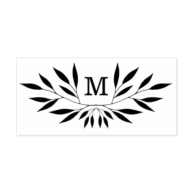 Laurel Branches Monogram Rubber Stamp (Imprint)