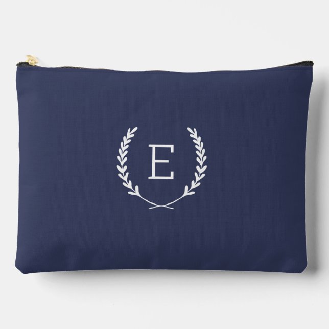 Laurel Crest Monogram Accessory Pouch (Front)