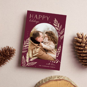 Laurel d'hiver Joyeux Carte photo de vacances