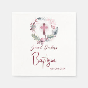 Laurel Garland rose Gold Baptism Christening Napkin