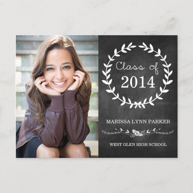 Laurel Graduation Party Invitation Postcard (Front)