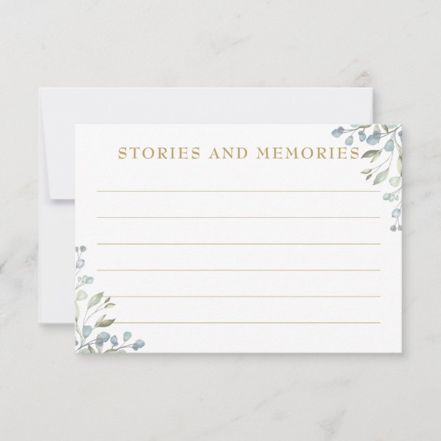 Laurel Greenery Floral Garland Memories Card (Front)