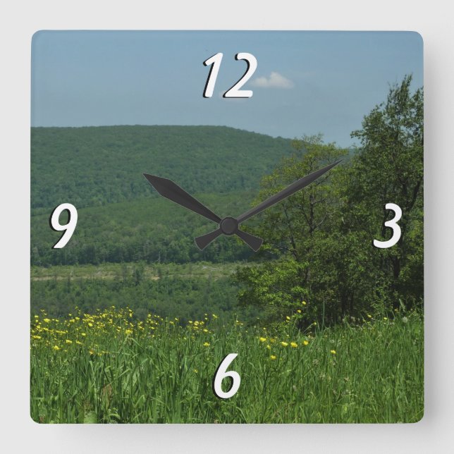 Laurel Highlands Pennsylvania Summer Photography Square Wall Clock (Front)