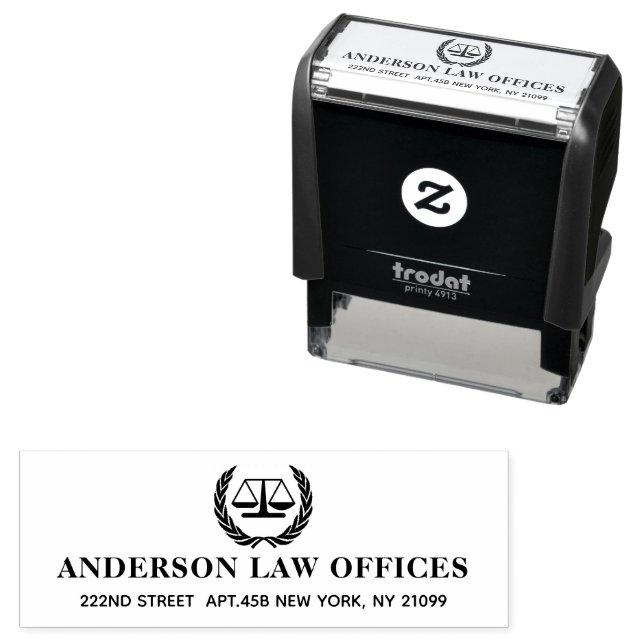 Laurel Justice Scale Self-inking Stamp (In Situ)
