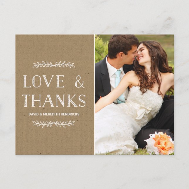 Laurel Kraft Paper | Photo Thank You Postcard