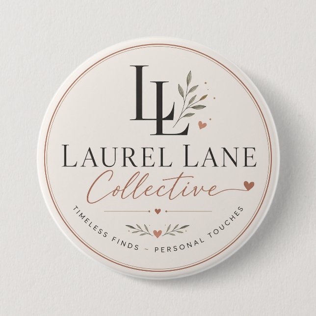 Laurel Lane Designs  3 Inch Round Button (Front)