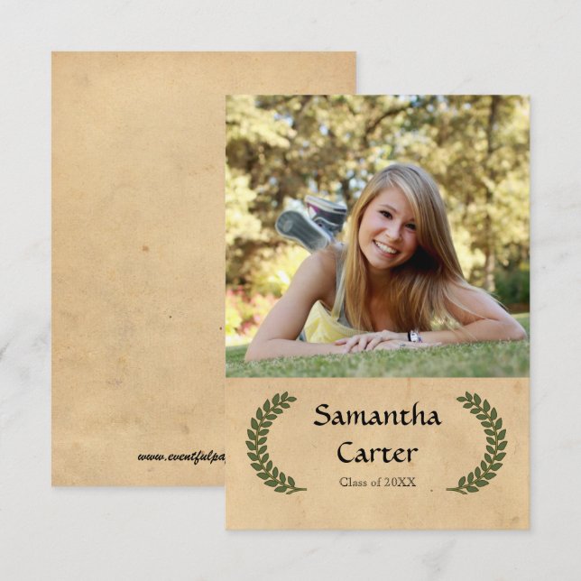 Laurel Leaf - 3x5 Graduation Announcement (Front/Back)