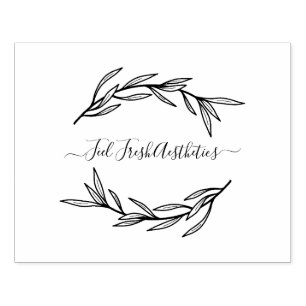 Laurel Leaf Create Your Own Handmade Name Rubber Stamp