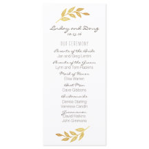 Laurel Leaf Gold Wedding Program