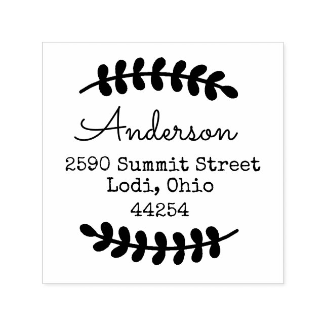 Laurel Leaf Simple Self-inking Stamp (Design)