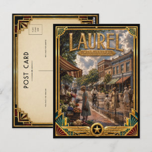 Laurel Mississippi Vintage Art Deco Golden Age Postcard