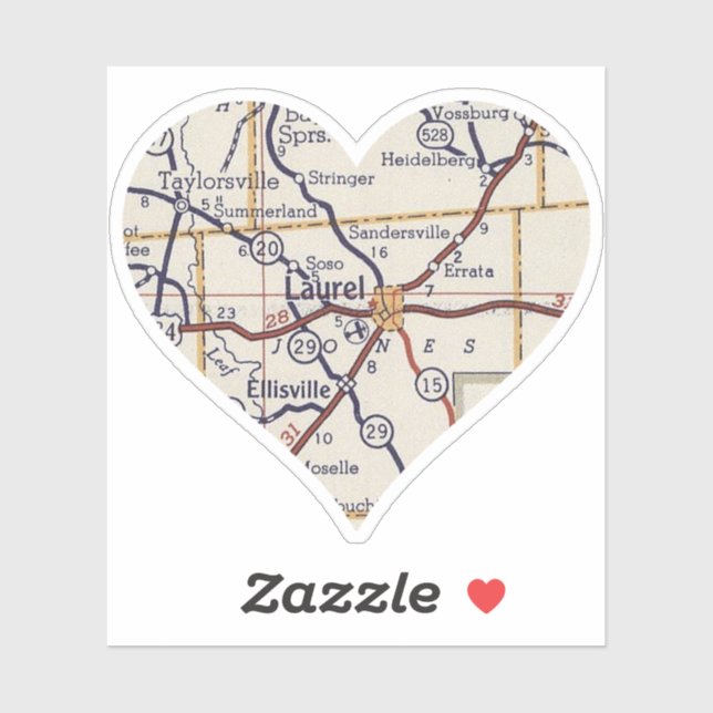 Laurel Mississippi Vintage Map (Sheet)