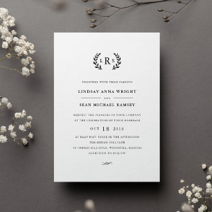 Laurel Monogramme Faire-part de mariage