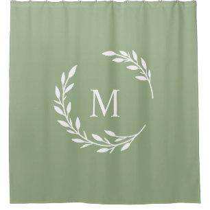 Laurel Monogrammed  Shower Curtain