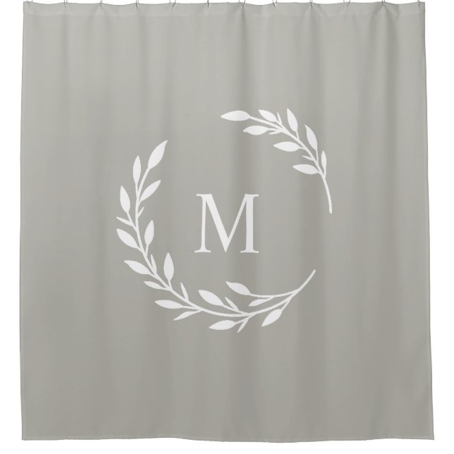 Laurel Monogrammed  Shower Curtain (Front)