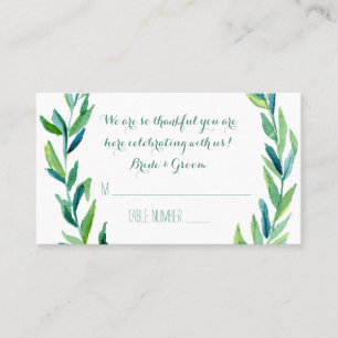 Laurel Olive Leaf Wreath Wedding Table Place Cards