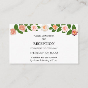 Laurel & Rose Flowers Wedding Enclosure Card