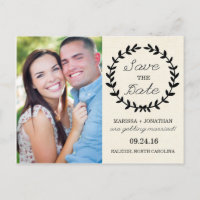 Laurel Save the Date Photo Postcard / Cream
