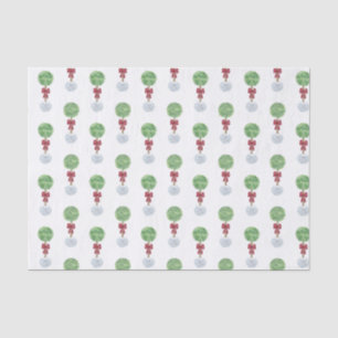 Laurel Topiary Tree Twisted Stem Red Bow Tissue Paper