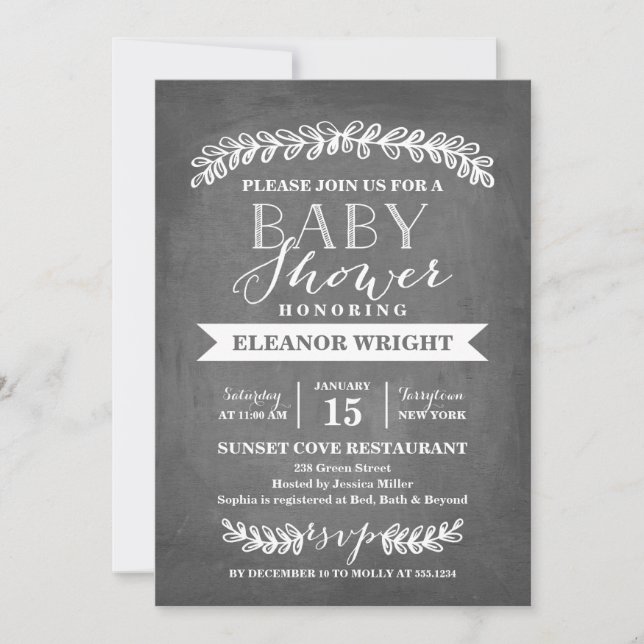 Laurel White | Baby Shower Invitation (Front)