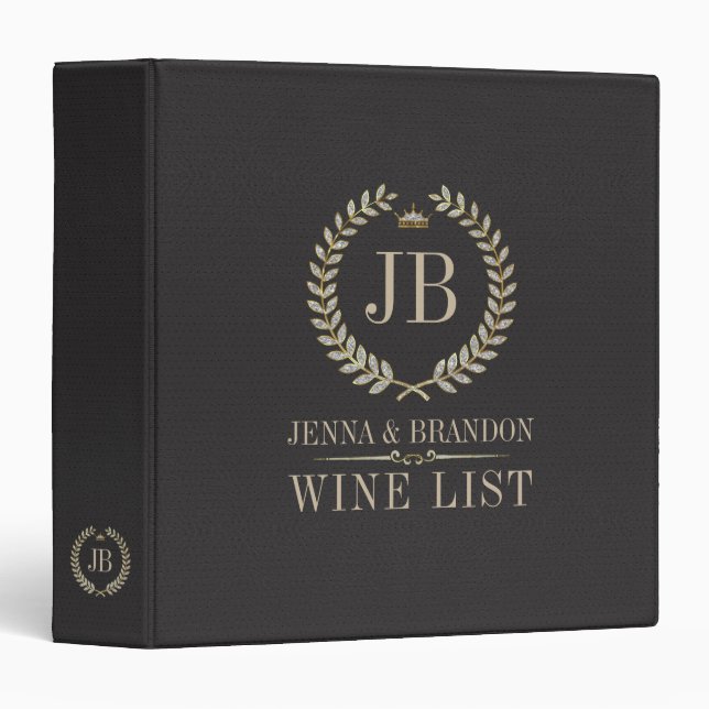 Laurel wreath and black leather binder (Front/Spine)