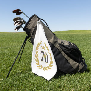 Laurel Wreath and Crown 70th Birthday Golf Towel
