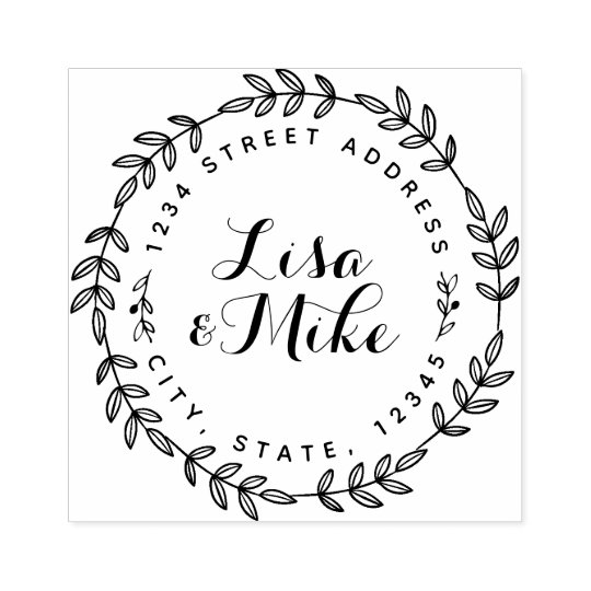 Wedding Invitation Stamp Calligraphy Couples Stamp Wooden Handle or Self-Inking Housewarming Gift Cursive Elegant Return Address Stamp