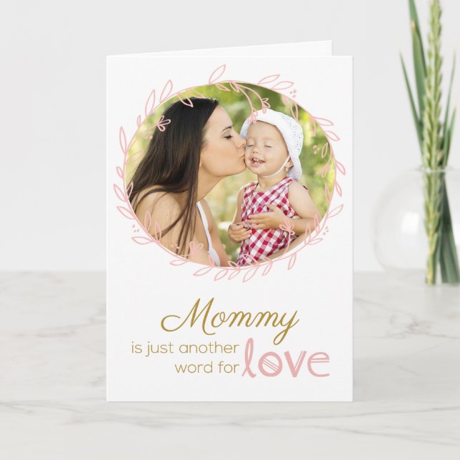 Laurel Wreath Custom Photo Mother's Day Card (Front)