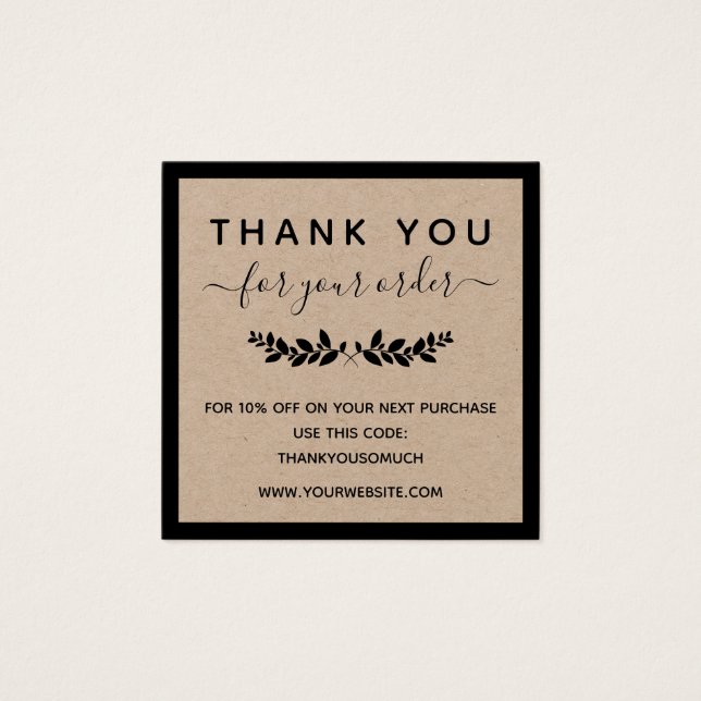 Laurel Wreath Kraft Merci Papier À Commande (Devant)