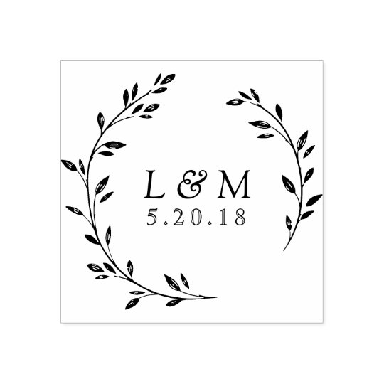 CUSTOM Wedding  Save The Date Stamp Card stamp Tags stamp Name and date stamp Invitations Stamp WREATH Personalised Rubber Stamp